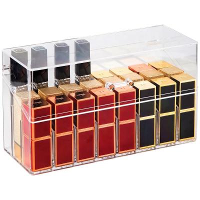 China KQ-Series Eco-friendly Lipstick Storage Box 18 Grid Expanded Transparent Glossy Surface for sale