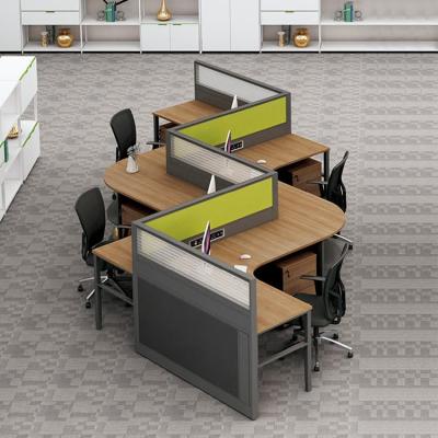 China 4 Seater Office Workstation Desks Thickness 30mm Cubicle Partition for sale