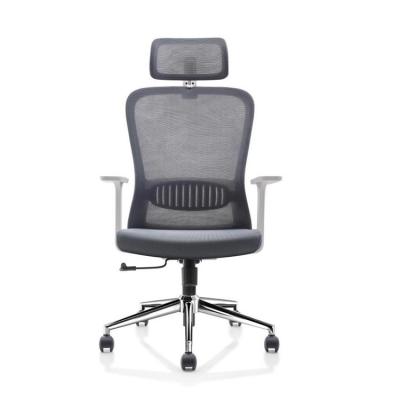 China Silla de oficina de malla blanca gris Silla de computadora de personal de ajuste de altura de tela en venta