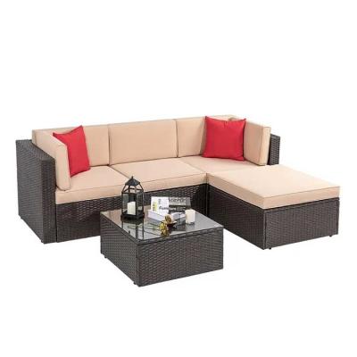 China L Shape Rattan Garden Corner Sofa Waterproof Small Corner Garden Furniture for sale