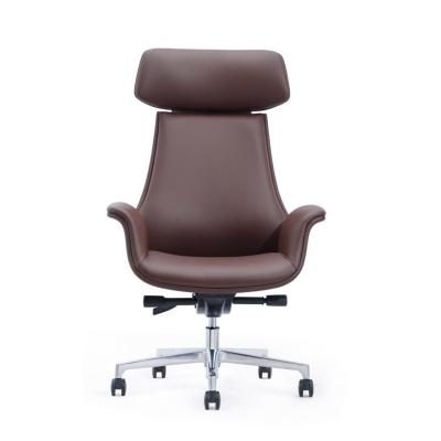 China Brown Ergonomic Lifting Chair Swivel Leather Recliner Chair for sale