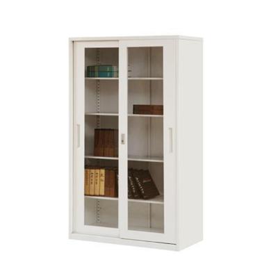 China 2 Glass Sliding Door Steel File Cabinet Metal Storage Cupboard for sale