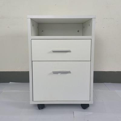 China Modern 2-Drawer Mobile Wood Pedestal Cabinet Under Office Desk Storage Cabinet for sale