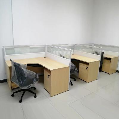 China Office Space Modular 3 Person L Shape Workstation Partition Desk for sale