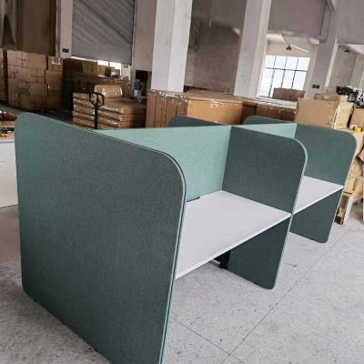 China Green Fabric Cubicle Partition Office Workstation For 2 People for sale