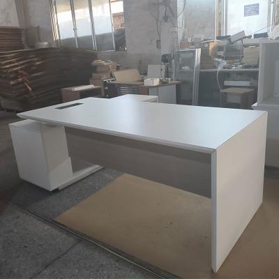 China White CEO Boss High Tech Executive L Shaped MFC Manager Desk For Office for sale