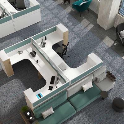 China Commercial Office Furniture Partitions Workstation Desk For Four People for sale