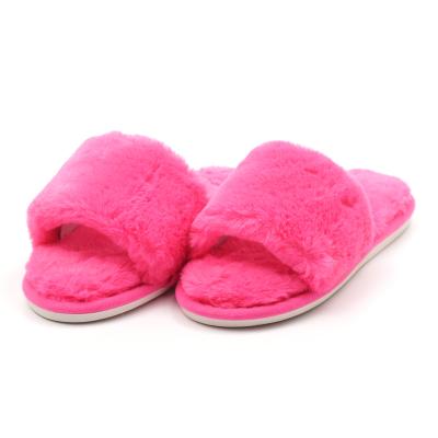 China Fashion Trend Fashion Comfortable Plush Slips Indoor Slippers Fashion Fur Slippers Wholesale Plush Slippers For Women for sale