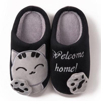 China Custom Pattern Flat and Logo Winter Warm Cartoon Children's Indoor Home Slippers Without Heel for sale