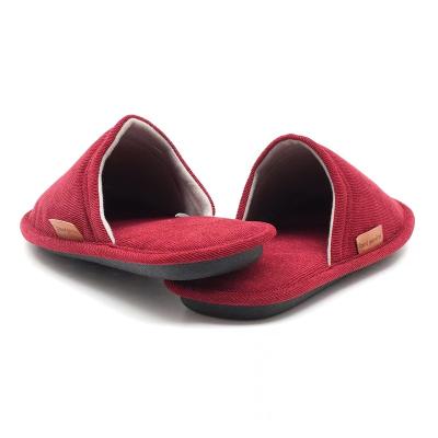 China Fashion Trend Spring And Autumn Mens Fine Corduroy Material Comfortable Warm Indoor Slippers Closed Toe Slippers for sale