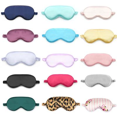 China Fashion Multicolor Silk Eye Mask Airline Blindfold Filled Elastic Sponge Sleeping Eye Mask Straps for sale