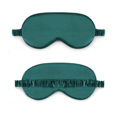 China Logo Green 100% Formal Disposable Sleeping Eye Mask Elastic Band Custom Silk Eye Mask for sale