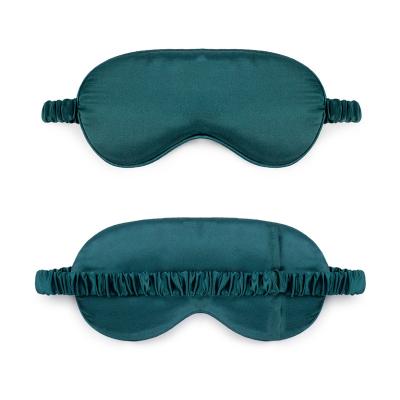 China Formal Luxury Premium Silky Comfort Sleep Mask Green Unisex Silk Eye Mask For Sleeping for sale