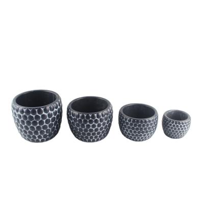 China Free Sample Eco-friendly New Product Modern Style Garden Decorations Self Watering Cement Round Flower Pot for sale