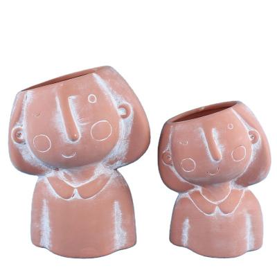 China Eco-friendly Wholesale Hot Selling Ceramic Face Planter Ceramic Pots For Plants Master Pot for sale