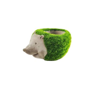 China Eco-friendly Outdoor Garden Planter Pots Animal Shape Hedgehog Cement Planter for sale