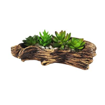 China Eco-friendly Plant Supply Shape Cement Wooden Pot Planter For Outdoor for sale