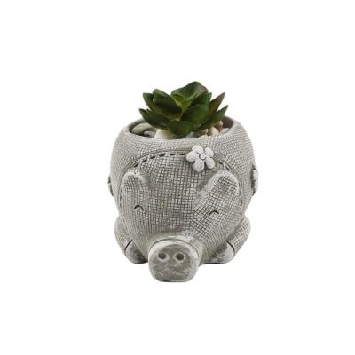 China Wholesale Eco-friendly Cute Adorable Decorative Figurine Cement Mini Easter Pig Figure Garden Eco-Friendly for sale