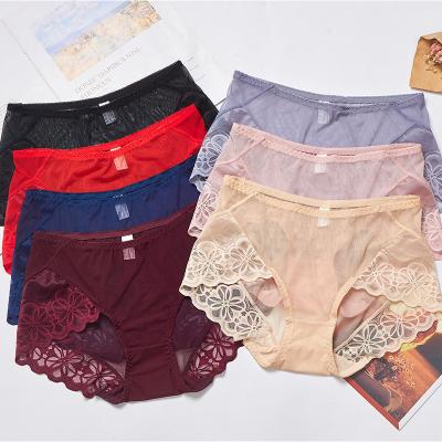 China SEXY Women's Antibacterial Free Size Lace Sexy Mature Women's Summer Breathable Panties Female Underwear for sale