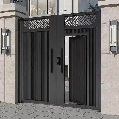 China Modern hot sale garden gates automatic swing/sliding driveway gate cast aluminum courtyard gate gold plating for villa for sale