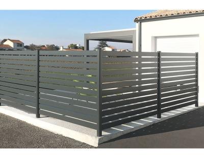 China Easily Assembled Outdoor Aluminum Fence Panels Metal Garden Slat Privacy Fence For Sale for sale