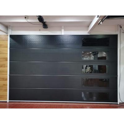 China Wood Grain Galvanized Steel Garage Door Waterproof Smart Electric Remote Control Motor Sectional Garage Panel Roll Up Door for sale