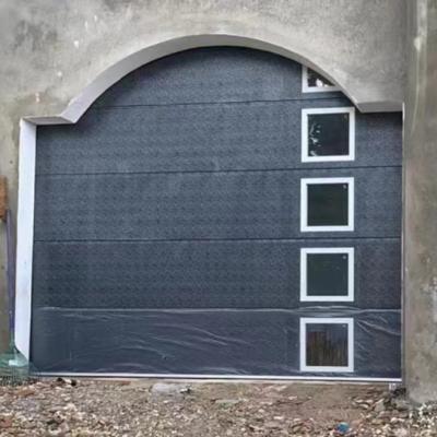 China Waterproof Galvanized Steel Metal Roll Up Garage Door Insulated Panel Wood Grain Galvanized Steel Automatic Sectional Garage Doors for sale