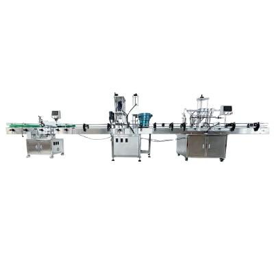 China Food YK P3L04H factory price automatic four heads water liquid filling machine, capping and automatic labeling machine with lid feeder for sale