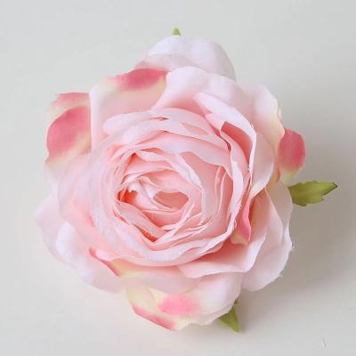 China Colorful High Quality Cheap Wholesale Environmental Friendly Rose Large Flowers Artificial Happy Heads Home Decorative for sale