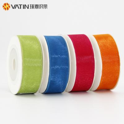 China Shibori Creative Silk Polyester Sparkle Organza Christmas Smooth Ribbon for sale