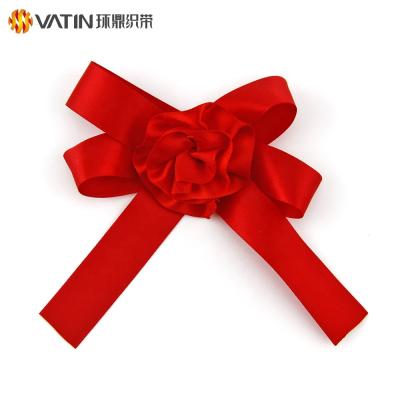 China Romantic self-adhesive ribbon bow red satin gift ribbon and bows wholesale for sale