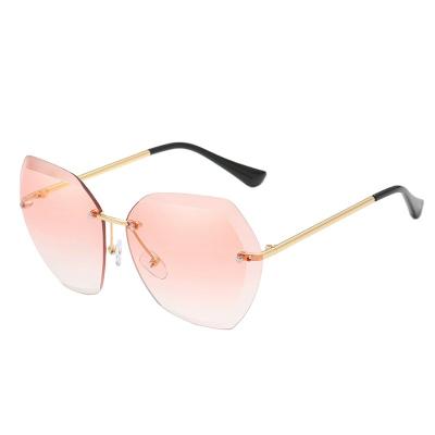 China European and American New Fashion Sunglasses Sunglasses Balancing Metal Frameless Sunglasses Ladies UV400 Sunglasses for sale