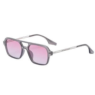 China Fashion Sunglasses Bridges Women Sunglasses Retro Double Shape Gradient Pink Eyewear Stretching Hollow Blue Sun Glass Men Shades for sale