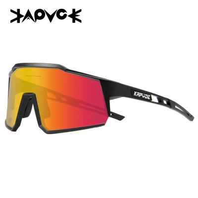 China Custom UV400 Polarized Cycling Eyewear Sports Eyewear Kapvoe Sunglasses Logo Bike Bicycle Sunglasses Man Women Glass Cycling Eyewear for sale