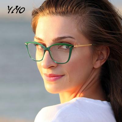 China Universal Acetate Rim Spectacles Optical Eyeglasses Metal Leg Designer Prescription For Women Eyewear Glasses Frame Fashion Styles for sale