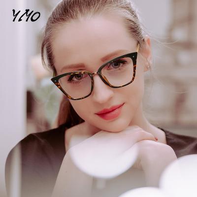 China Cat Eye Fashion Bluelight Glasses Vintage Transparent Lenses Anti Blue Light Glasses Women Men Metal Frame Gradient Glasses Universal for sale