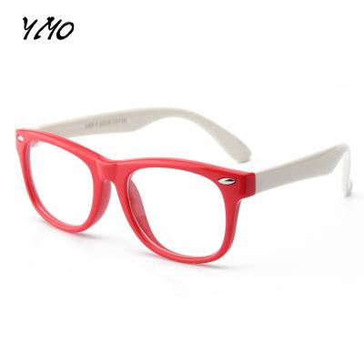 China Universal Round Flexible Computer Girls Optical Frame Boys Silicone Glass Children Myopia Clear Blocking Frame for sale