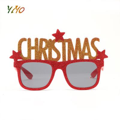 China Tree Santa Claus Deer Snowman Christmas Sunglasses Christmas Eve Decorations Party Ornaments Fashion Sunglasses New Year Glass Merry Christmas Decor for sale