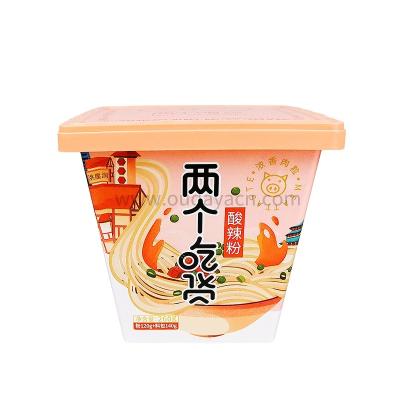 China Eco-friendly custom plastic instant pp cooked food cup tub container for microwaveable instant noodles rice food packaging for sale