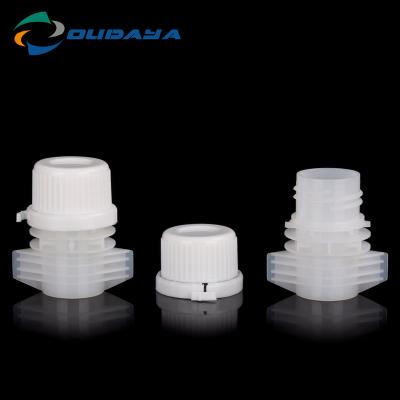 China Non Spill Good Manufacturer Quality Custom 20mm Plastic Nozzle With Cap For Pouch for sale