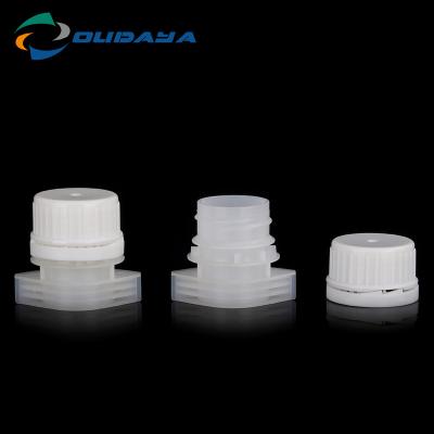 China Non Spill Eco Friendly 20mm Food Grade Disposable Non Spill Plastic Screw Nozzle And Top Cap for sale