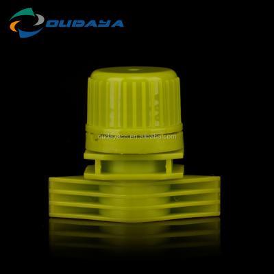 China Non Spill Customized design water-proof spout cap PE spout with cap for sale