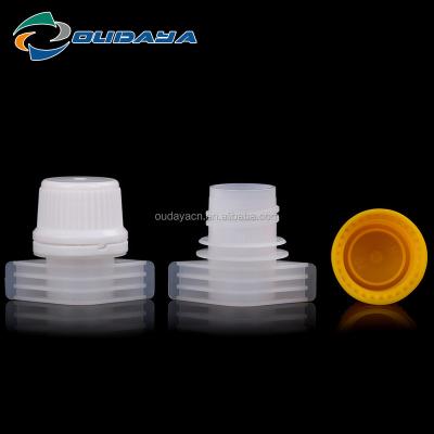 China Non Spill Good quality 15mm Plastic spout with screw twist cap for pouch for sale