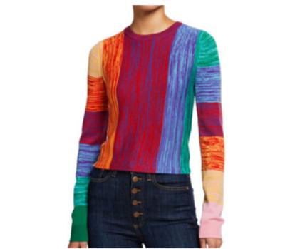 China Manufacturer Bohemia Style QUICK DRY Color Blocking Sweater Stripe Pullover for sale