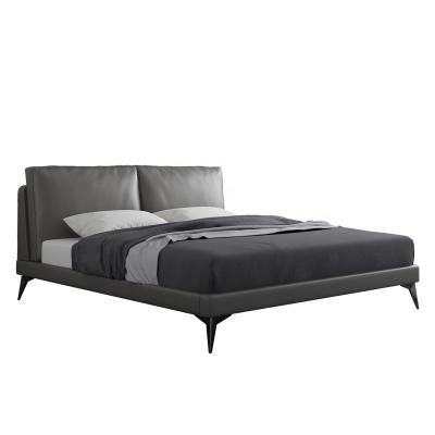 China Contemporary Cheap Italian Simple Simple Soft Bed Queen Size Bed Leather Frame for sale