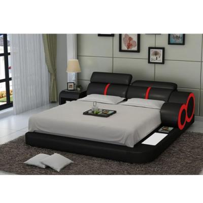 China Soft Bed Australia Style Modern Single Led Lighting Faux Leather Bed for sale