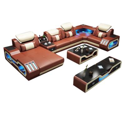 China Modern Italian Lupholstered Sofas Living Room Furniture L-Shape Leather Sofa for sale