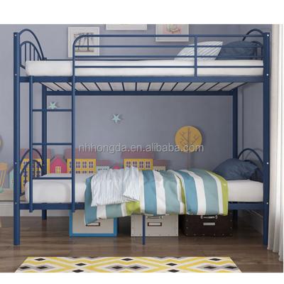 China Storage School Dorm Bedroom Furniture Double Over Double Steel Bunk Beds For Adults for sale