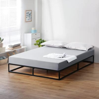 China (Other) Modern Queen Size Adjustable Metal Platform Bed Frame With Steel Mattress Slats And Base No Box Spring Needed for sale