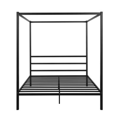 China Modern King Size Storage Wrought Iron Four Poster Canopy Bed Frame for sale